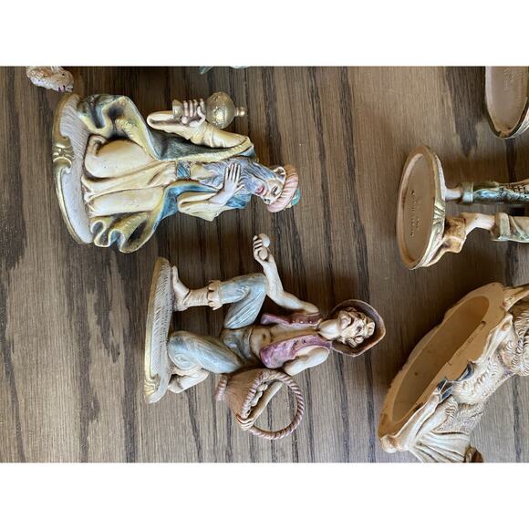 Vintage Italian Nativity Set 11 Piece Hand Painted Resin Figures Italy - Picture 3 of 8